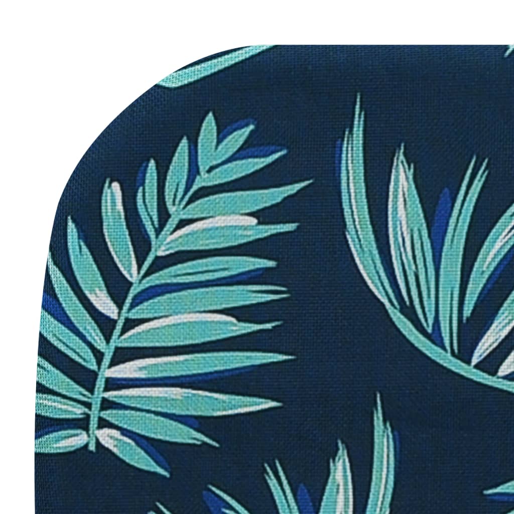 Folding sun loungers 2 pcs. Steel and fabric leaf pattern