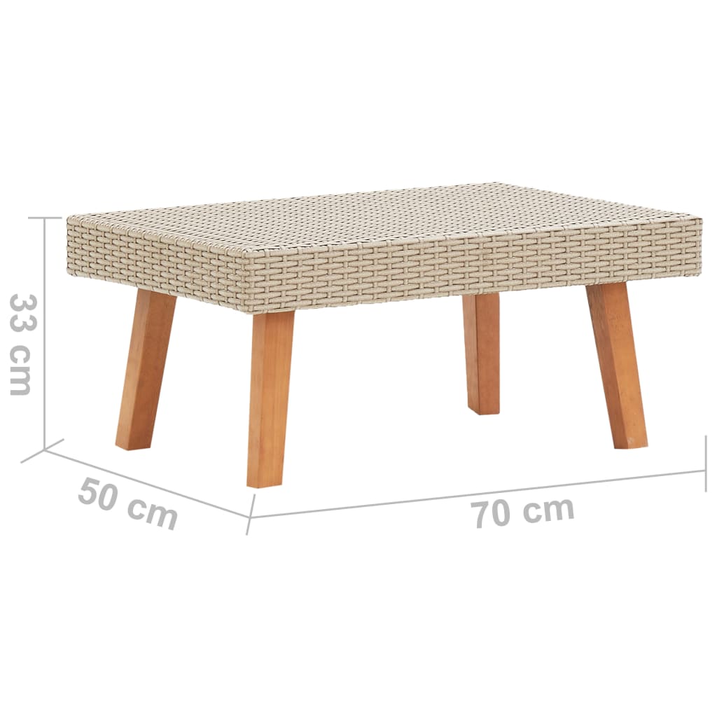 Garten-Couchtisch Poly Rattan Beige