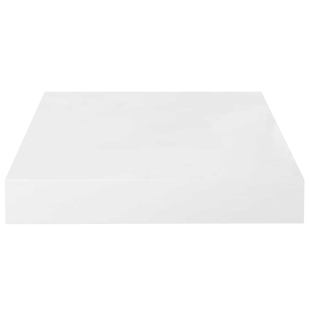 Schweberegale 4 Stk. Hochglanz-Weiß 23x23,5x3,8 cm MDF