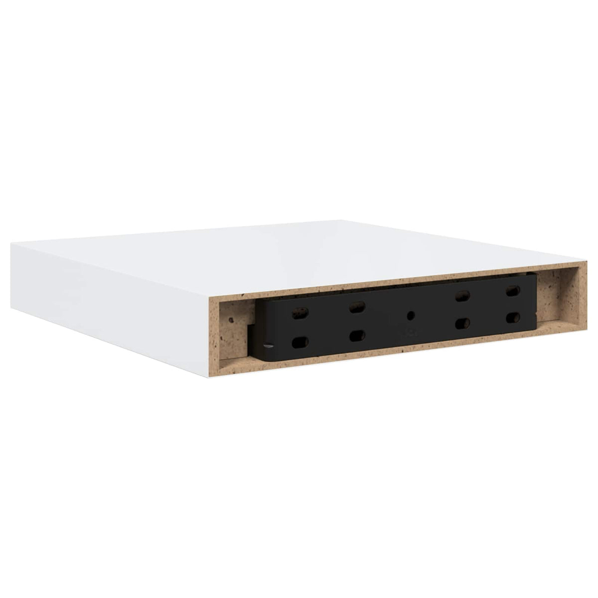 Schweberegale 4 Stk. Hochglanz-Weiß 23x23,5x3,8 cm MDF