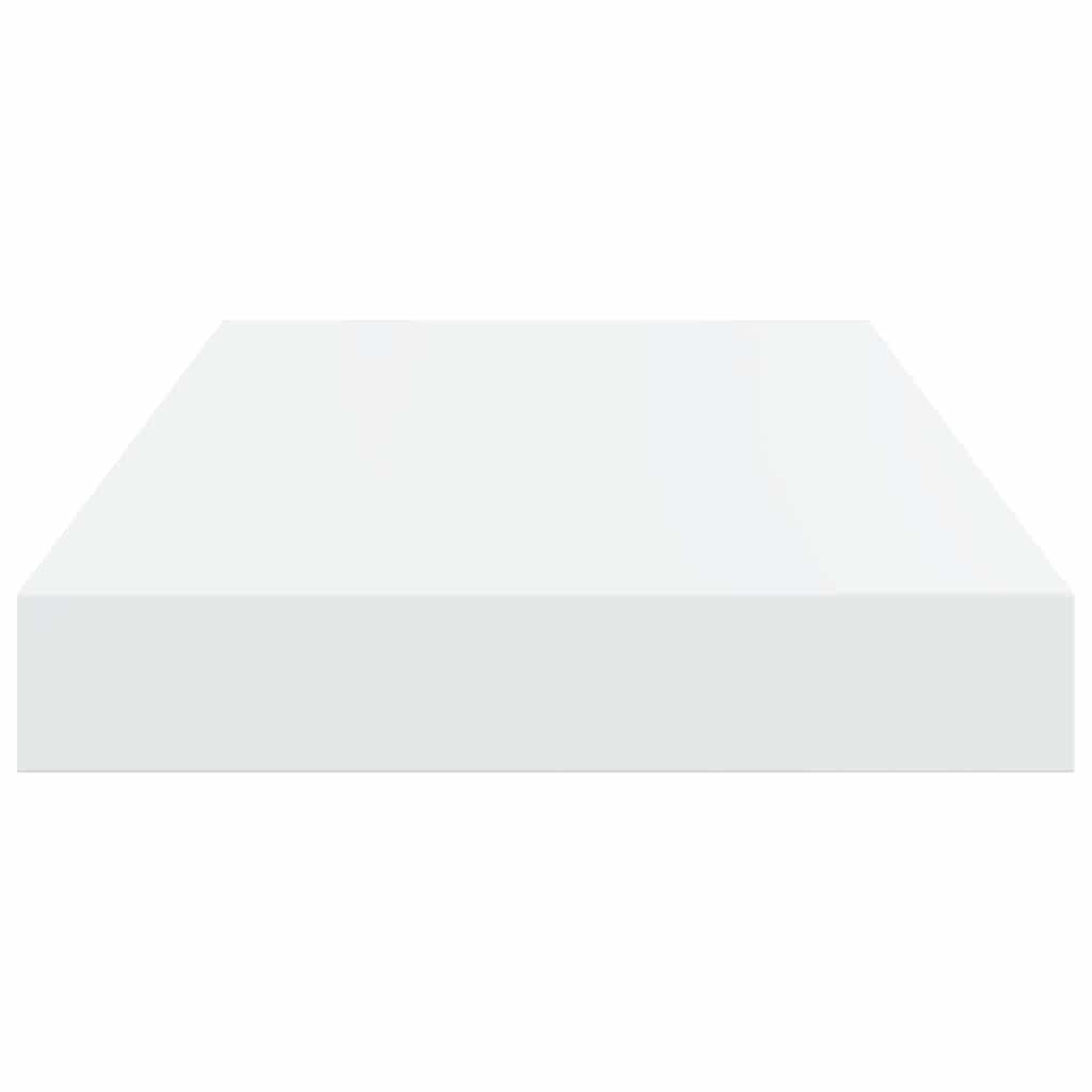 Schweberegale 2 Stk. Hochglanz-Weiß 40x23,5x3,8 cm MDF