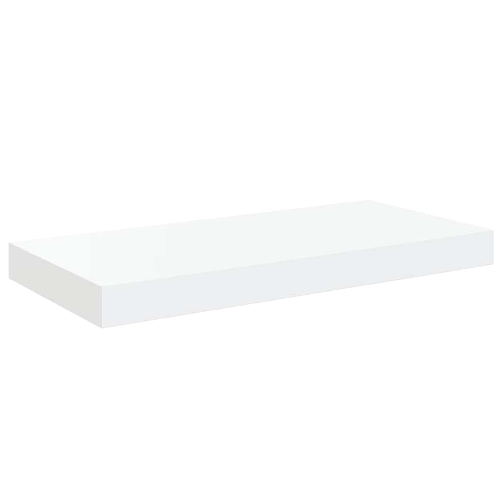 Schweberegale 2 Stk. Hochglanz-Weiß 50x23x3,8 cm MDF