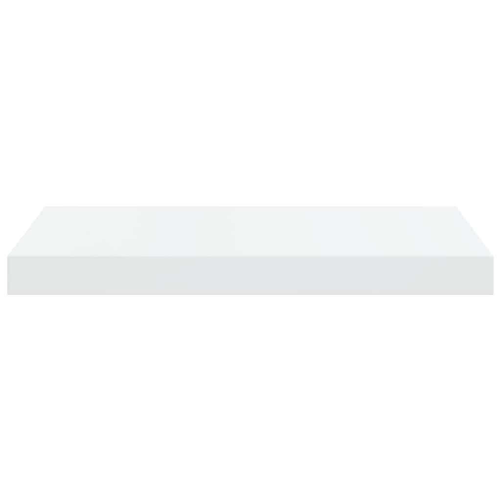 Schweberegale 2 Stk. Hochglanz-Weiß 50x23,5x3,8 cm MDF