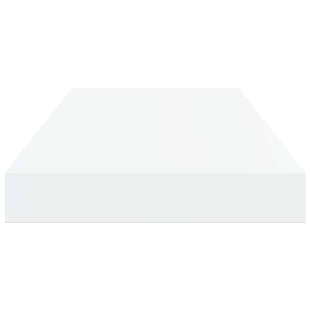Schweberegale 2 Stk. Hochglanz-Weiß 50x23,5x3,8 cm MDF