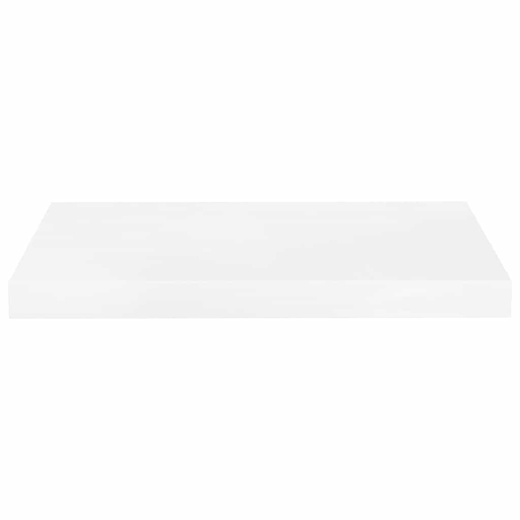 Schweberegale 4 Stk. Hochglanz-Weiß 50x23,5x3,8 cm MDF
