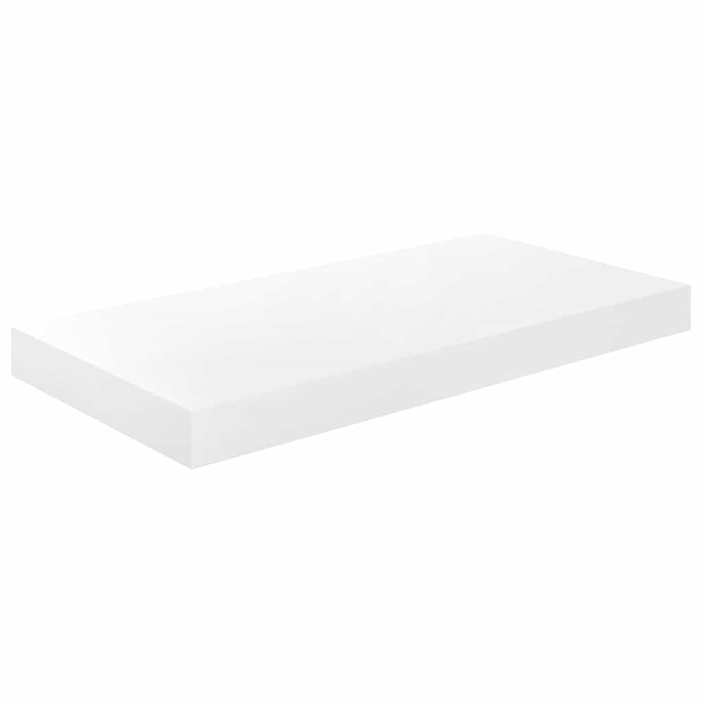 Schweberegale 4 Stk. Hochglanz-Weiß 50x23,5x3,8 cm MDF