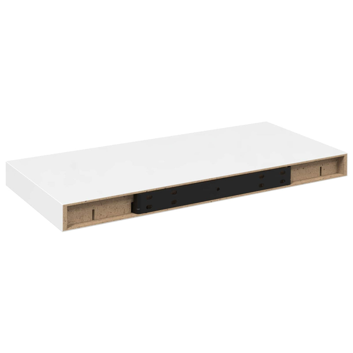 Schweberegale 4 Stk. Hochglanz-Weiß 50x23,5x3,8 cm MDF