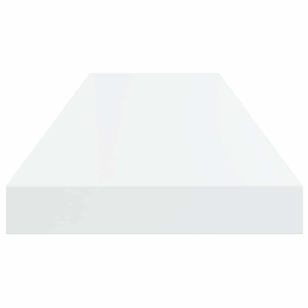 Schweberegale 2 Stk. Hochglanz-Weiß 80x23,5x3,8 cm MDF