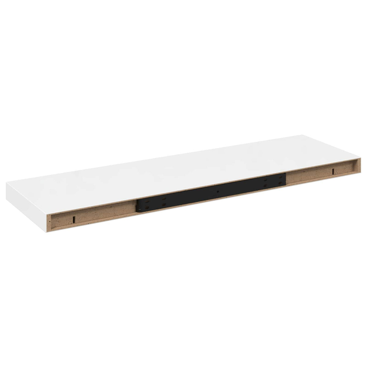 Schweberegale 2 Stk. Hochglanz-Weiß 80x23,5x3,8 cm MDF