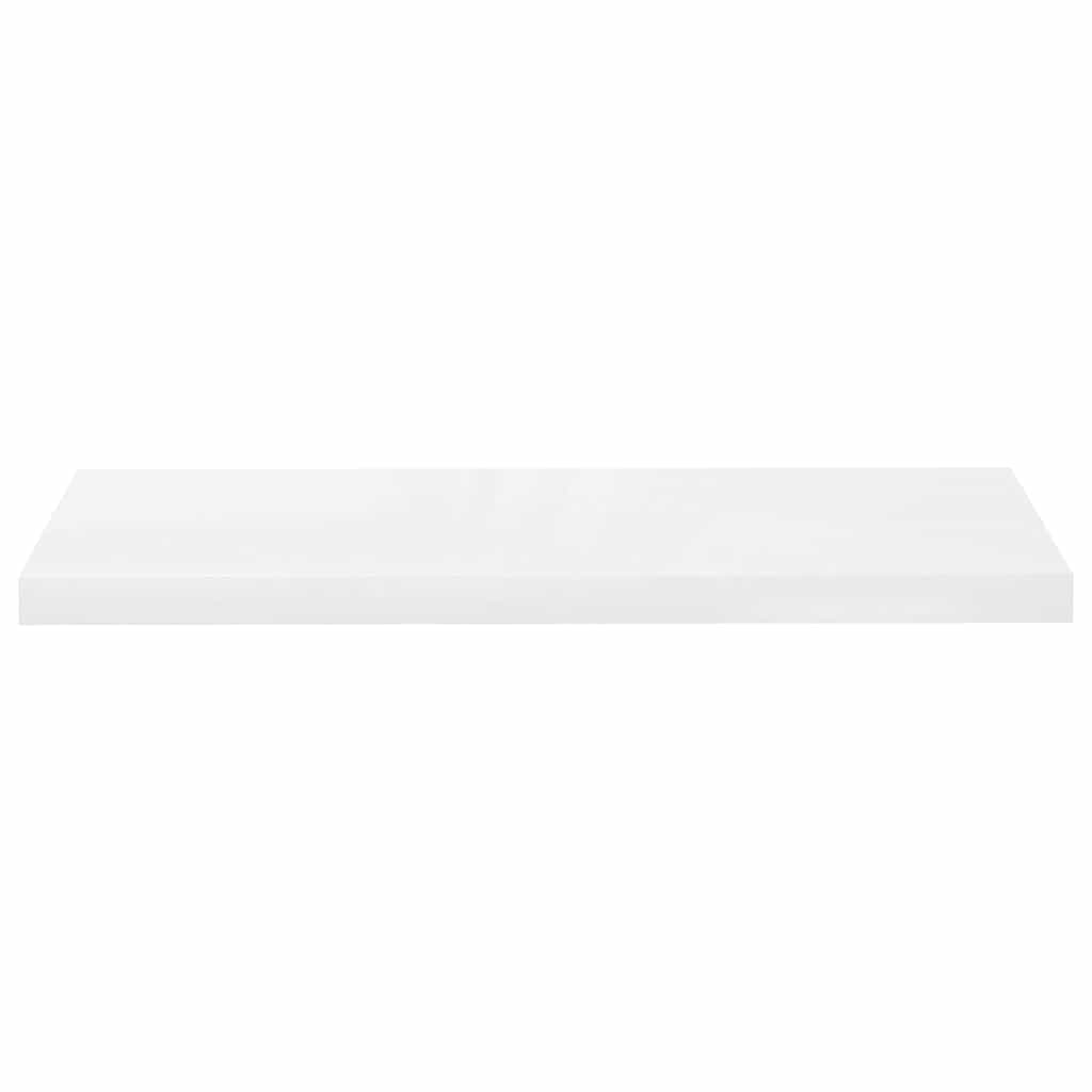 Schweberegale 4 Stk. Hochglanz-Weiß 80x23,5x3,8 cm MDF