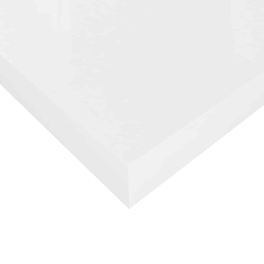 Schweberegale 2 Stk. Hochglanz-Weiß 120x23,5x3,8 cm MDF