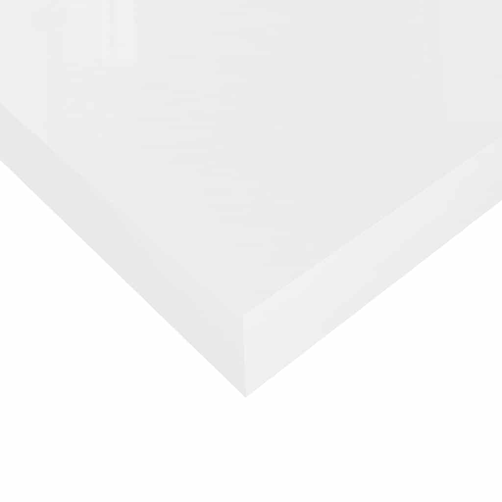 Schweberegale 2 Stk. Hochglanz-Weiß 120x23,5x3,8 cm MDF