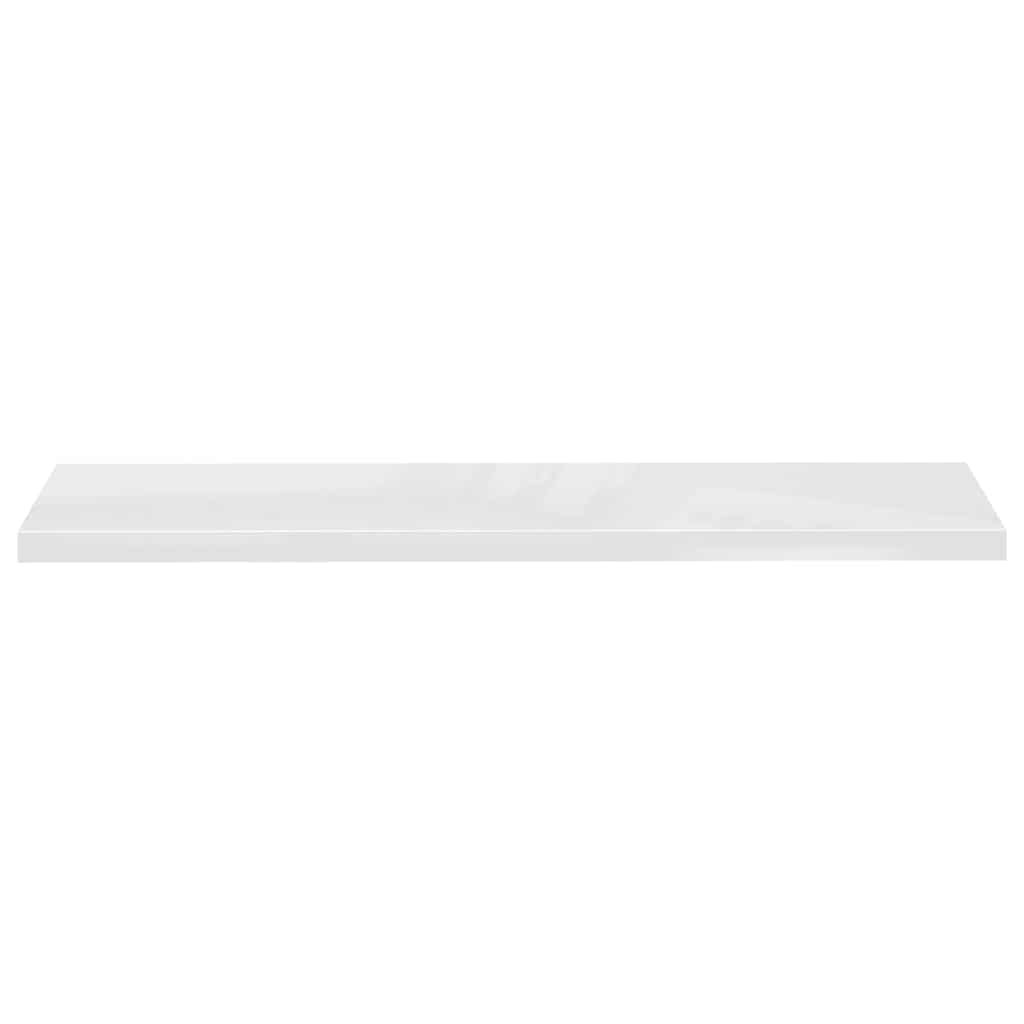 Schweberegale 4 Stk. Hochglanz-Weiß 120x23,5x3,8 cm MDF