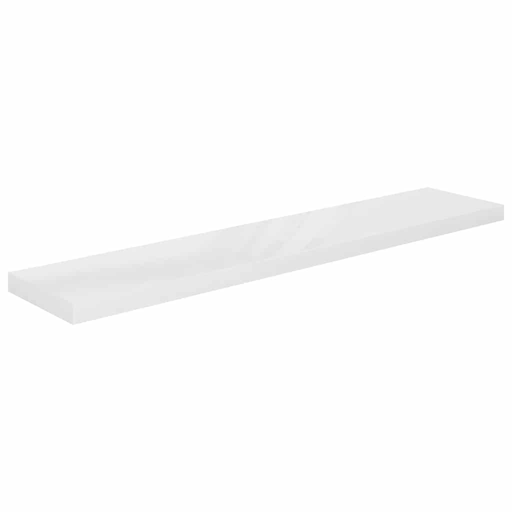 Schweberegale 4 Stk. Hochglanz-Weiß 120x23,5x3,8 cm MDF