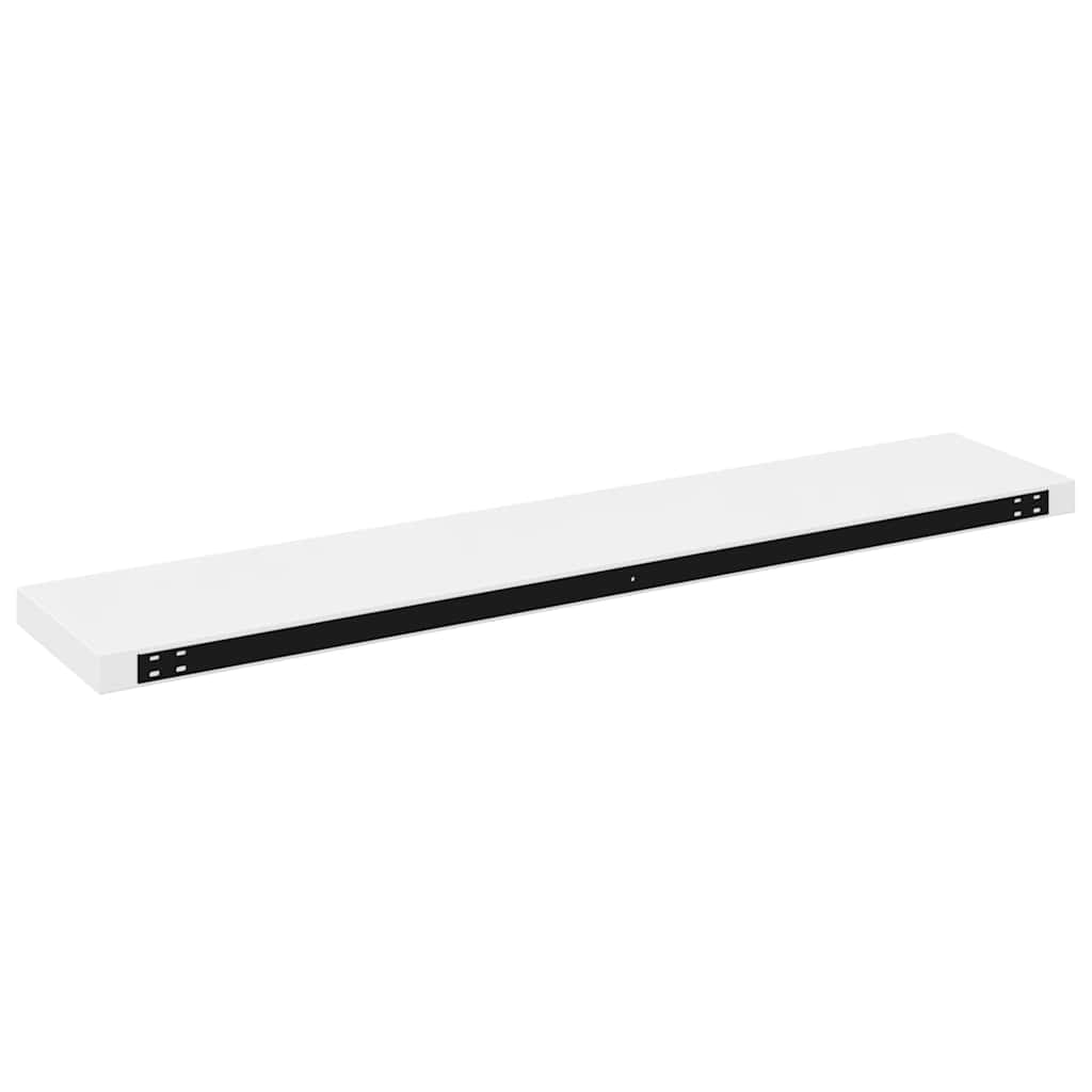 Schweberegale 4 Stk. Hochglanz-Weiß 120x23,5x3,8 cm MDF