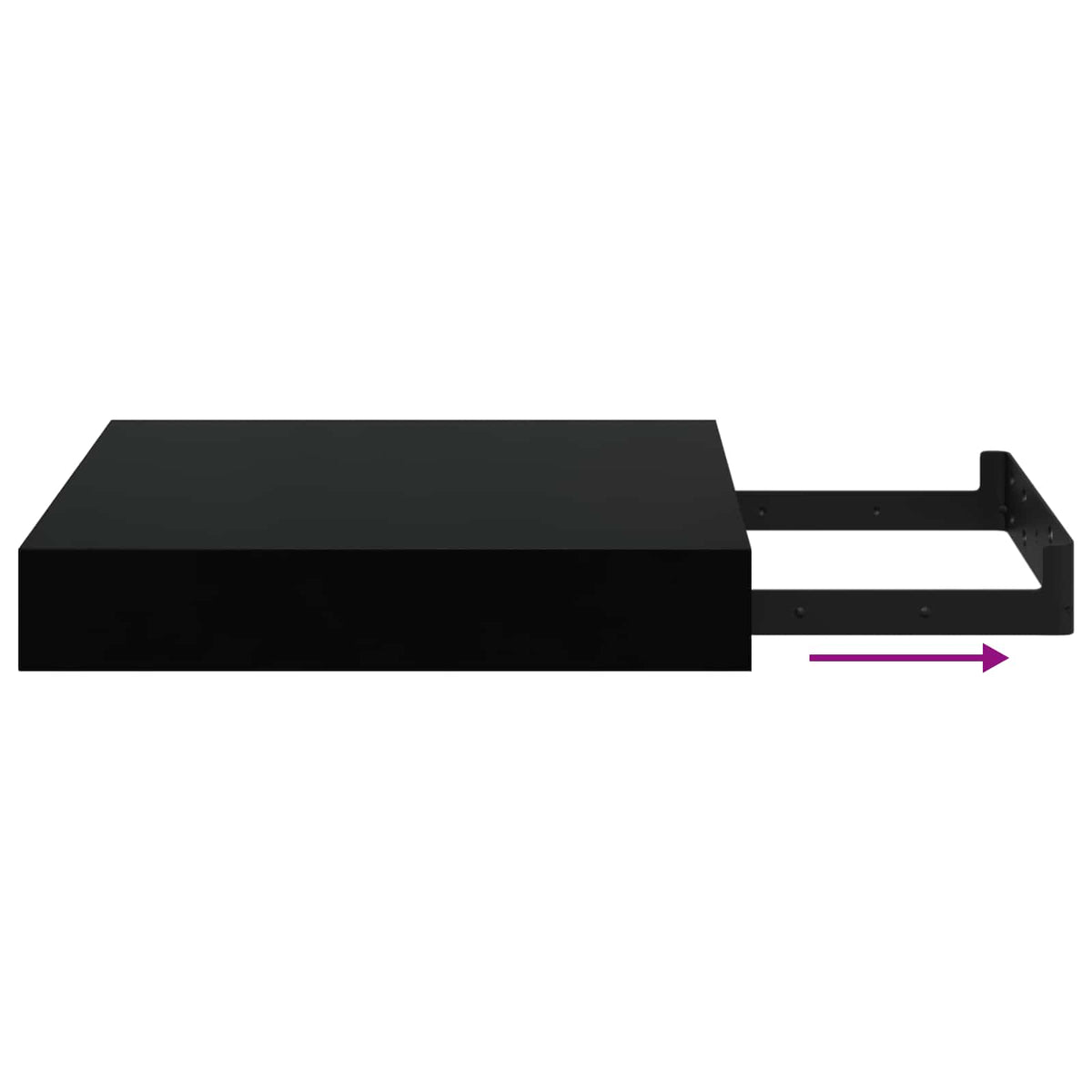 Schweberegale 4 Stk. Hochglanz-Schwarz 23x23,5x3,8 cm MDF