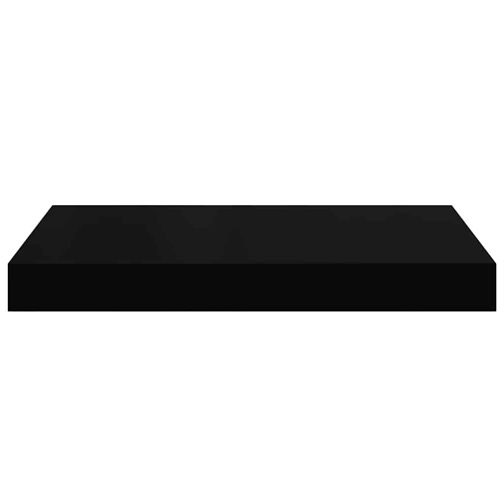 Schweberegale 2 Stk. Hochglanz-Schwarz 40x23x3,8 cm MDF