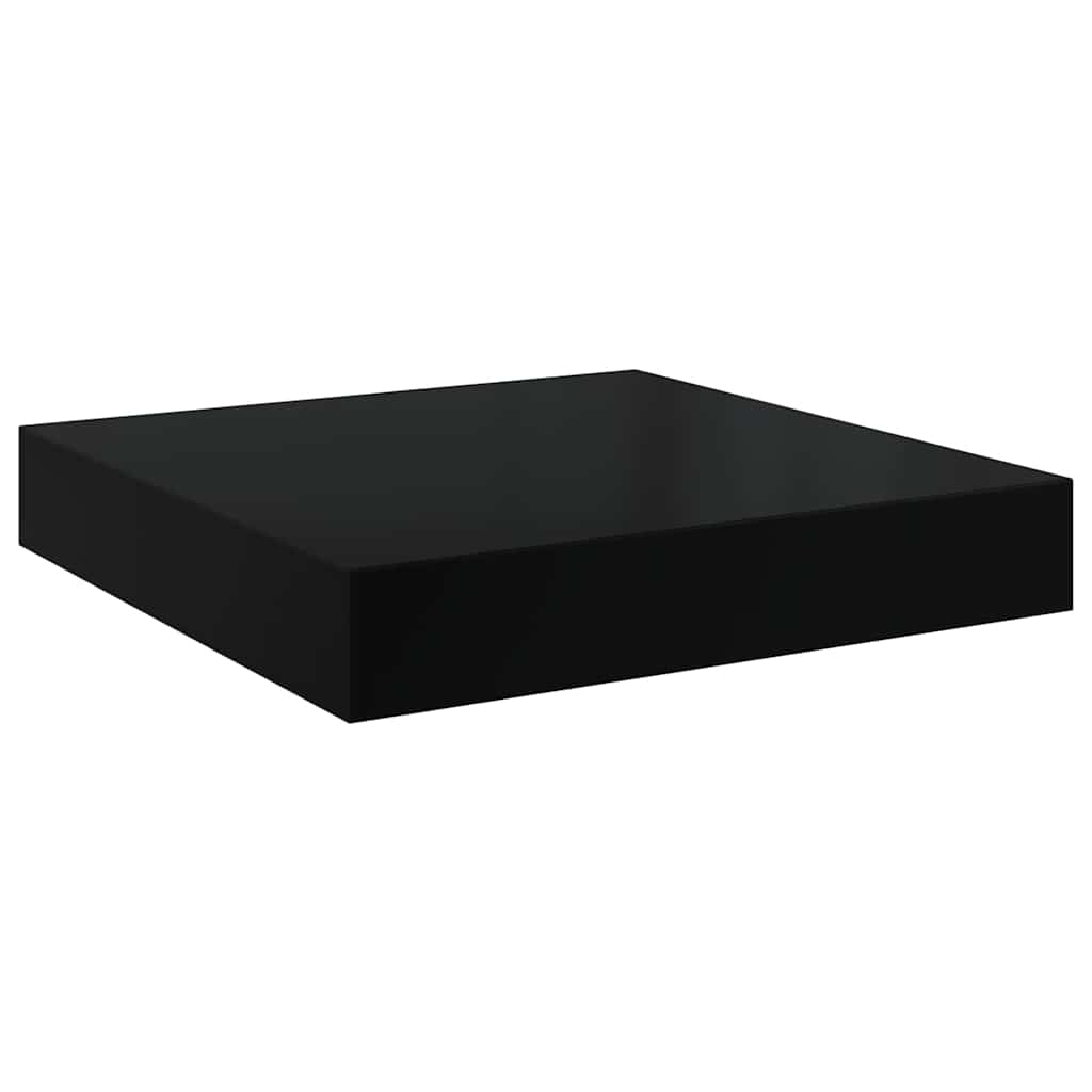 Schweberegale 2 Stk. Hochglanz-Schwarz 40x23,5x3,8 cm MDF