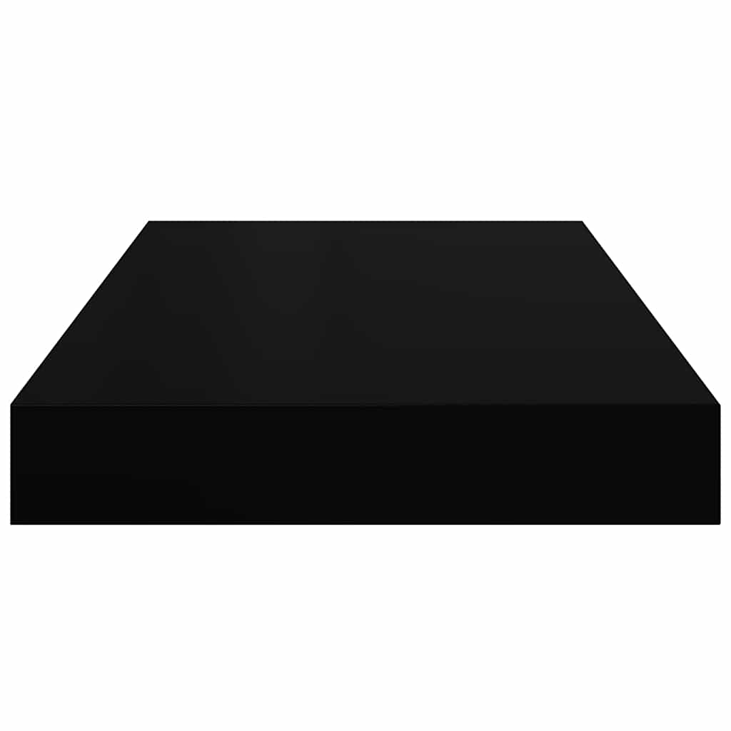 Schweberegale 2 Stk. Hochglanz-Schwarz 40x23x3,8 cm MDF