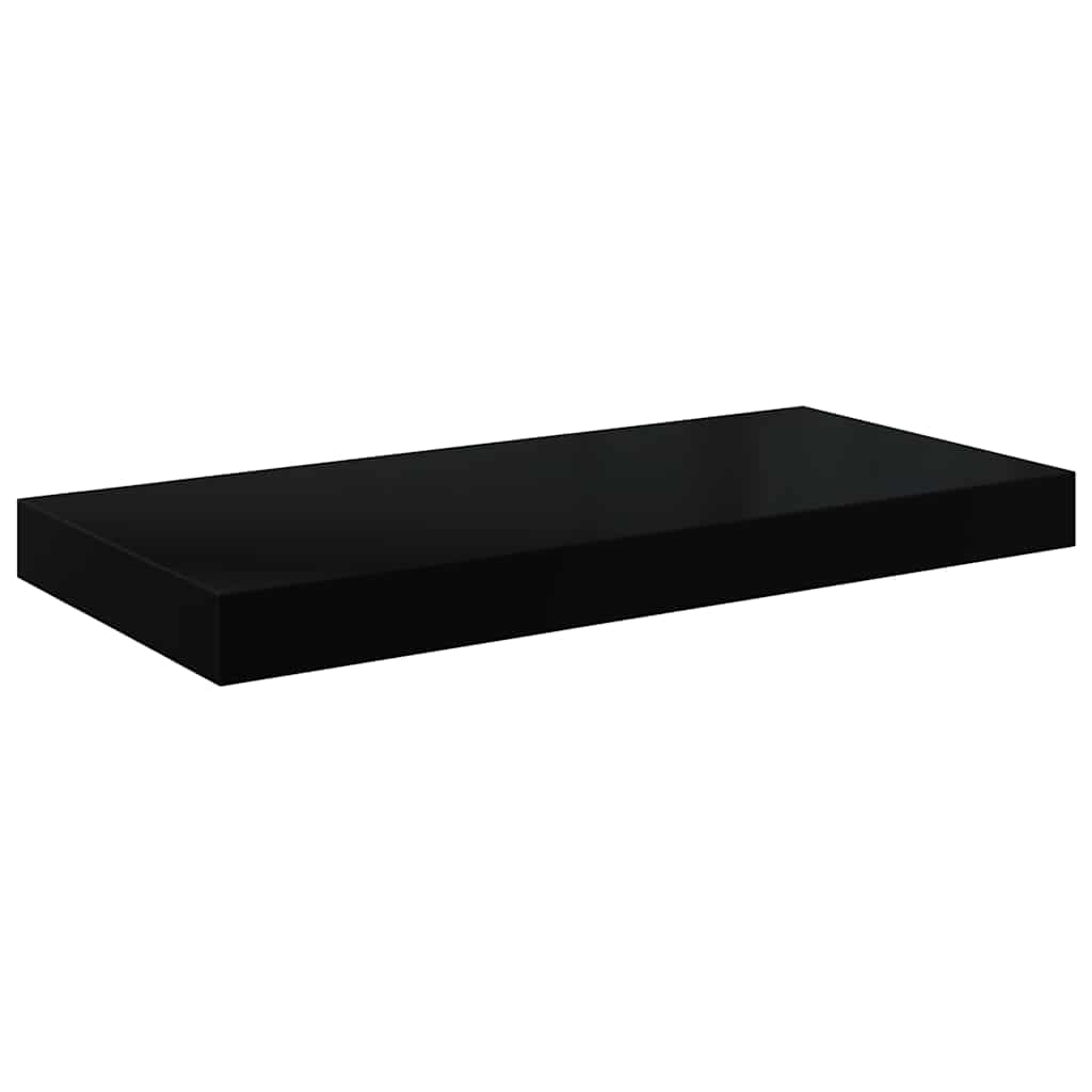 Schweberegal Hochglanz-Schwarz 50x23,5x3,8 cm MDF