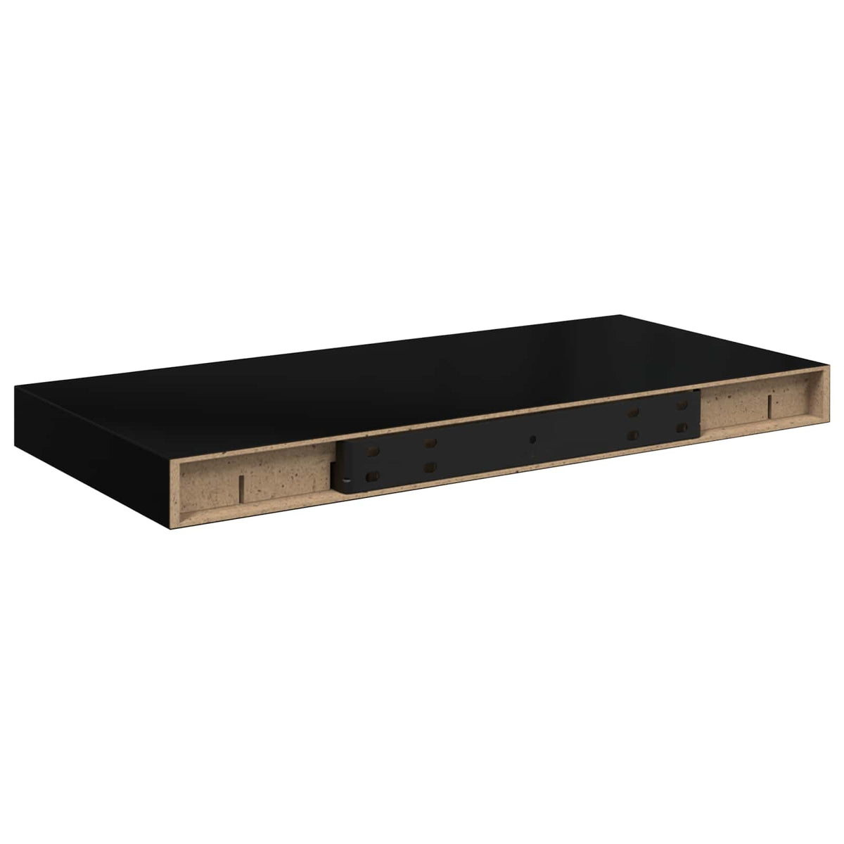 Schweberegal Hochglanz-Schwarz 50x23,5x3,8 cm MDF