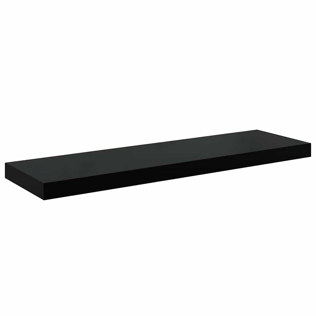 Schweberegal Hochglanz-Schwarz 80x23,5x3,8 cm MDF
