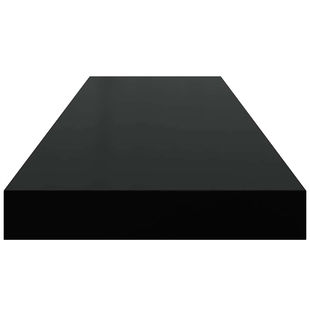Schweberegal Hochglanz-Schwarz 80x23,5x3,8 cm MDF