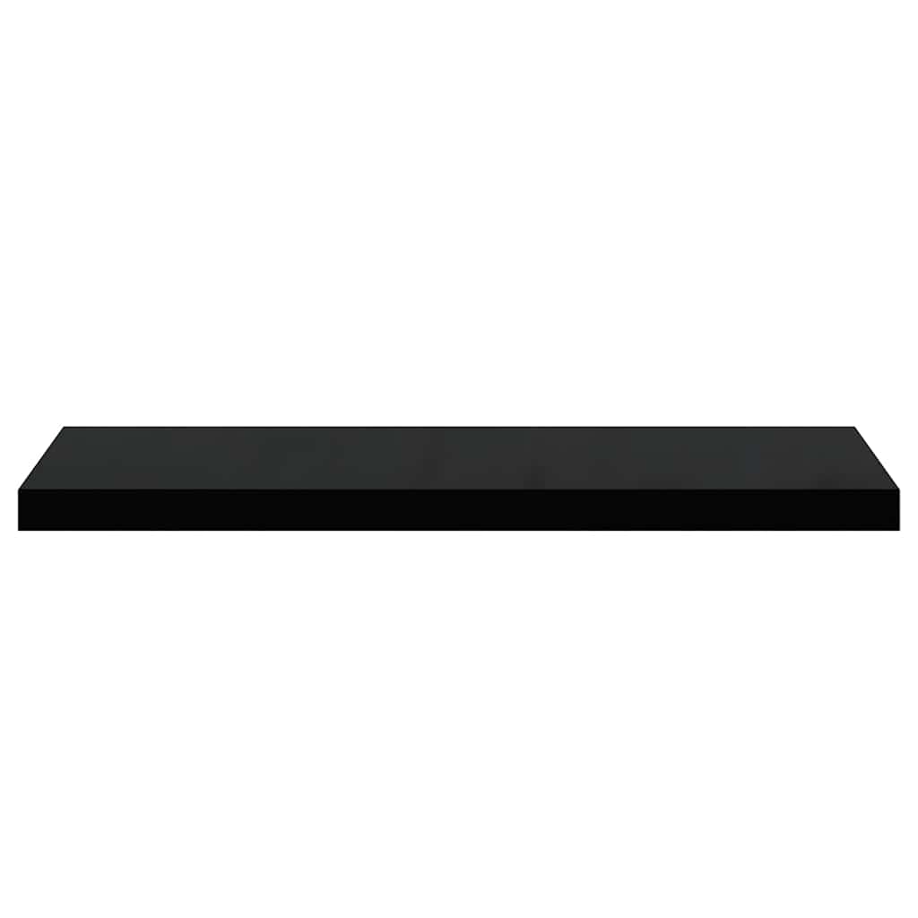 Schweberegale 2 Stk. Hochglanz-Schwarz 80x23,5x3,8 cm MDF