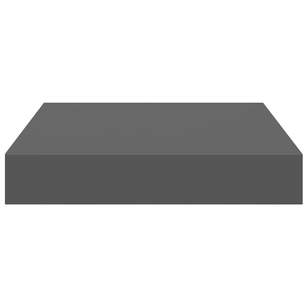 Schweberegale 4 Stk. Hochglanz-Grau 23x23,5x3,8 cm MDF