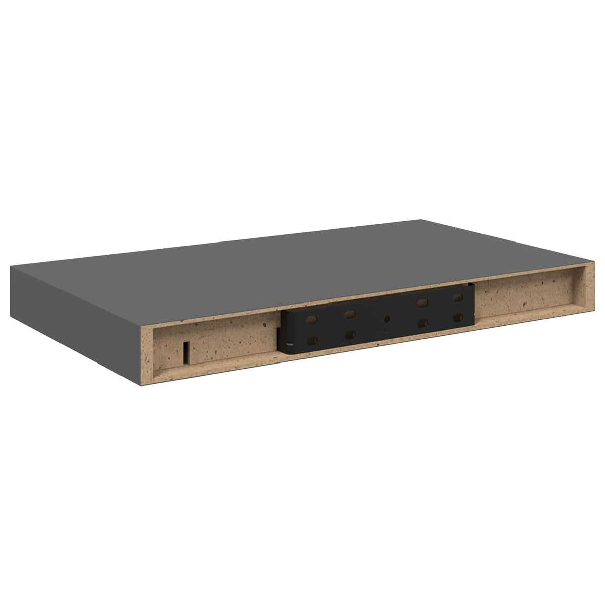 Schweberegale 2 Stk. Hochglanz-Grau 40x23,5x3,8 cm MDF