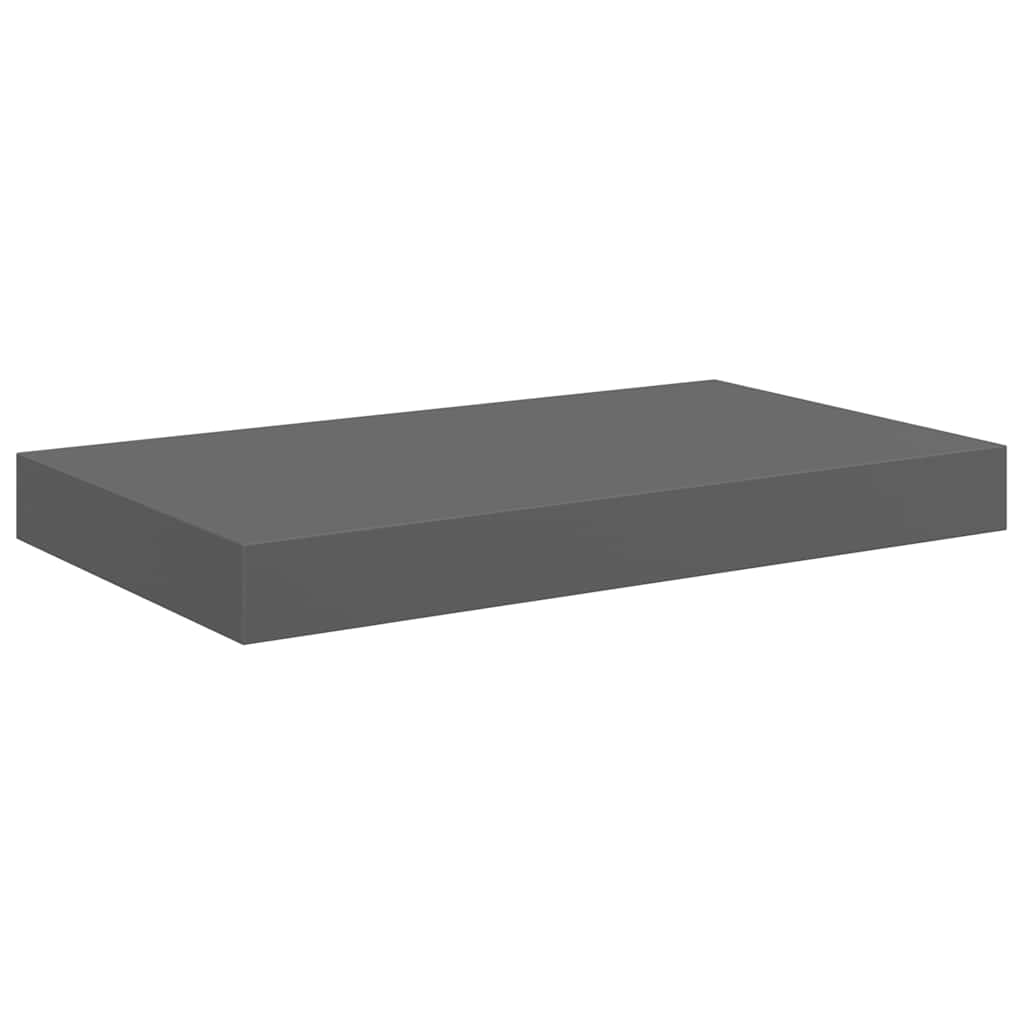 Schweberegale 4 Stk. Hochglanz-Grau 40x23x3,8 cm MDF