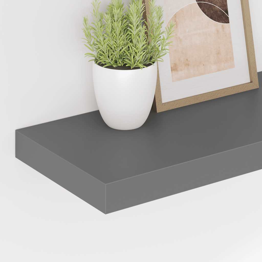 Schweberegal Hochglanz-Grau 60x23,5x3,8 cm MDF