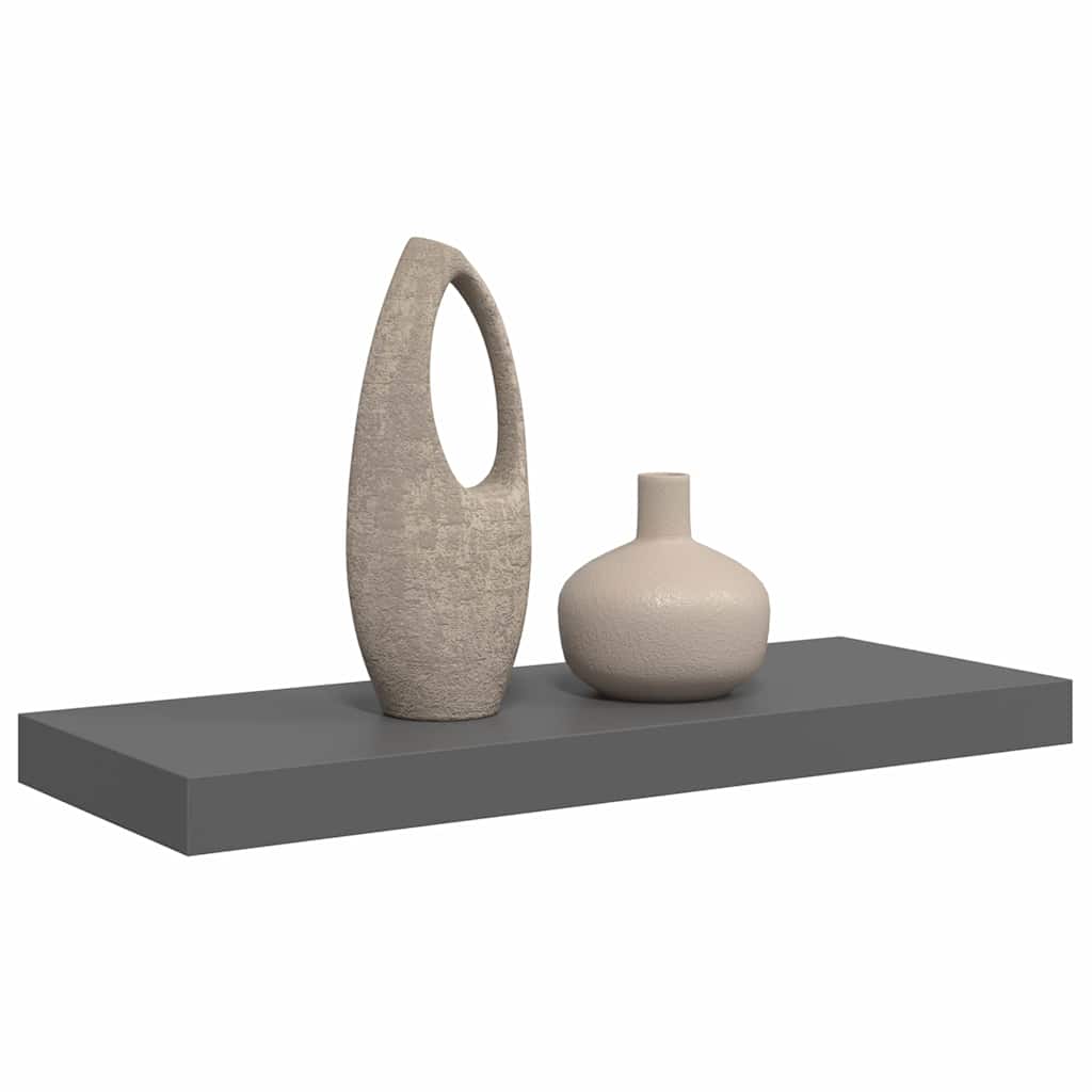 Schweberegal Hochglanz-Grau 60x23,5x3,8 cm MDF