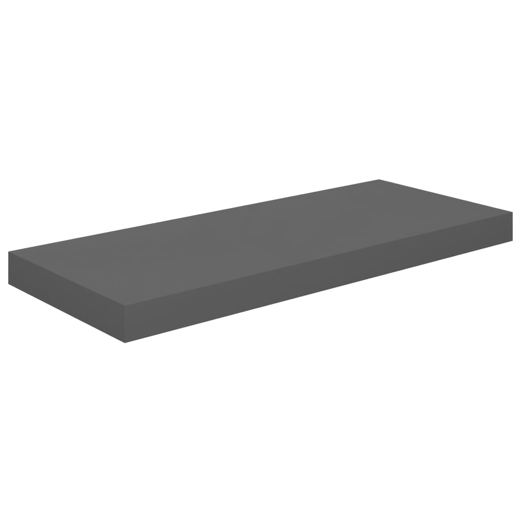 Floating shelves 4 pcs. High-gloss grey 60x23.5x3.8 cm MDF