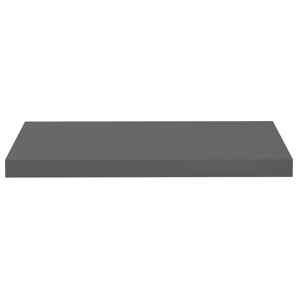 Floating shelves 4 pcs. High-gloss grey 60x23.5x3.8 cm MDF