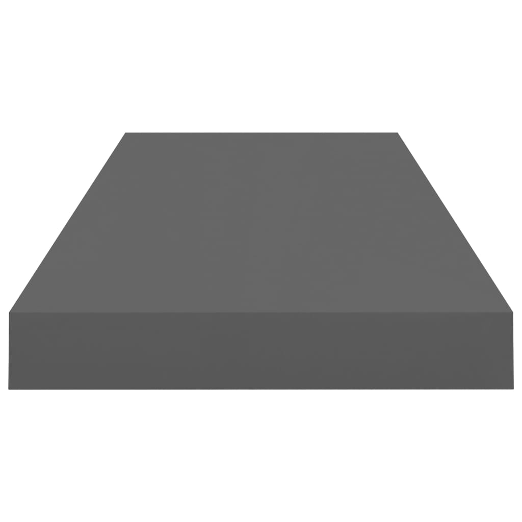 Floating shelves 4 pcs. High-gloss grey 60x23.5x3.8 cm MDF