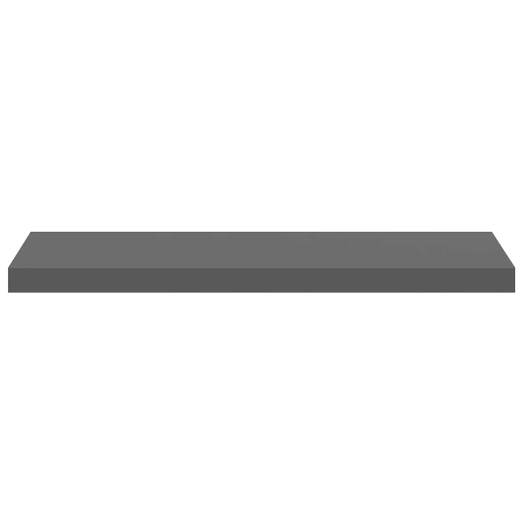 Schweberegale 2 Stk. Hochglanz-Grau 80x23,5x3,8 cm MDF
