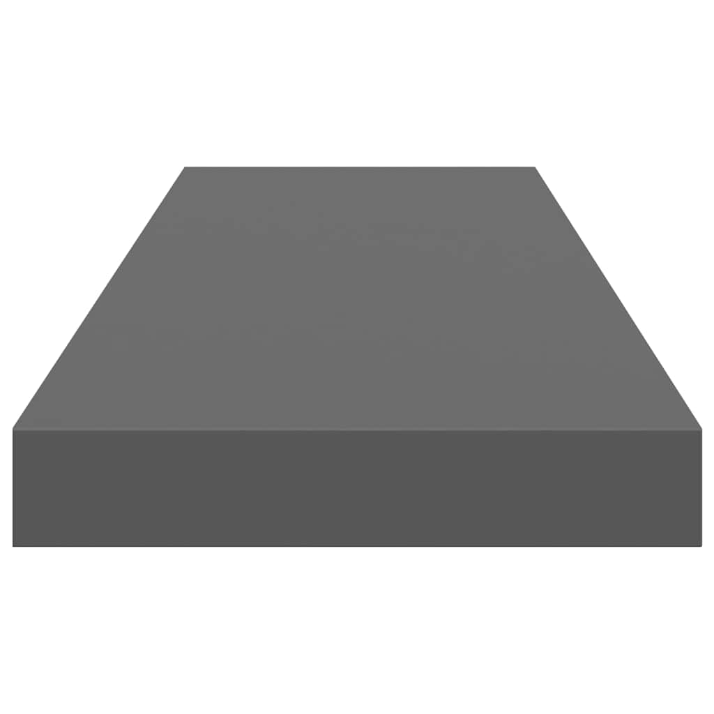 Schweberegale 2 Stk. Hochglanz-Grau 80x23,5x3,8 cm MDF