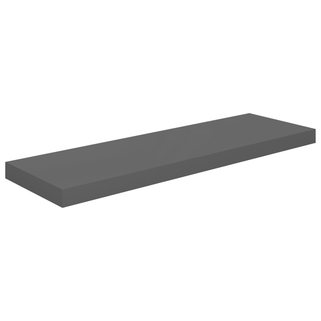Floating shelves 4 pcs. High-gloss grey 80x23.5x3.8 cm MDF