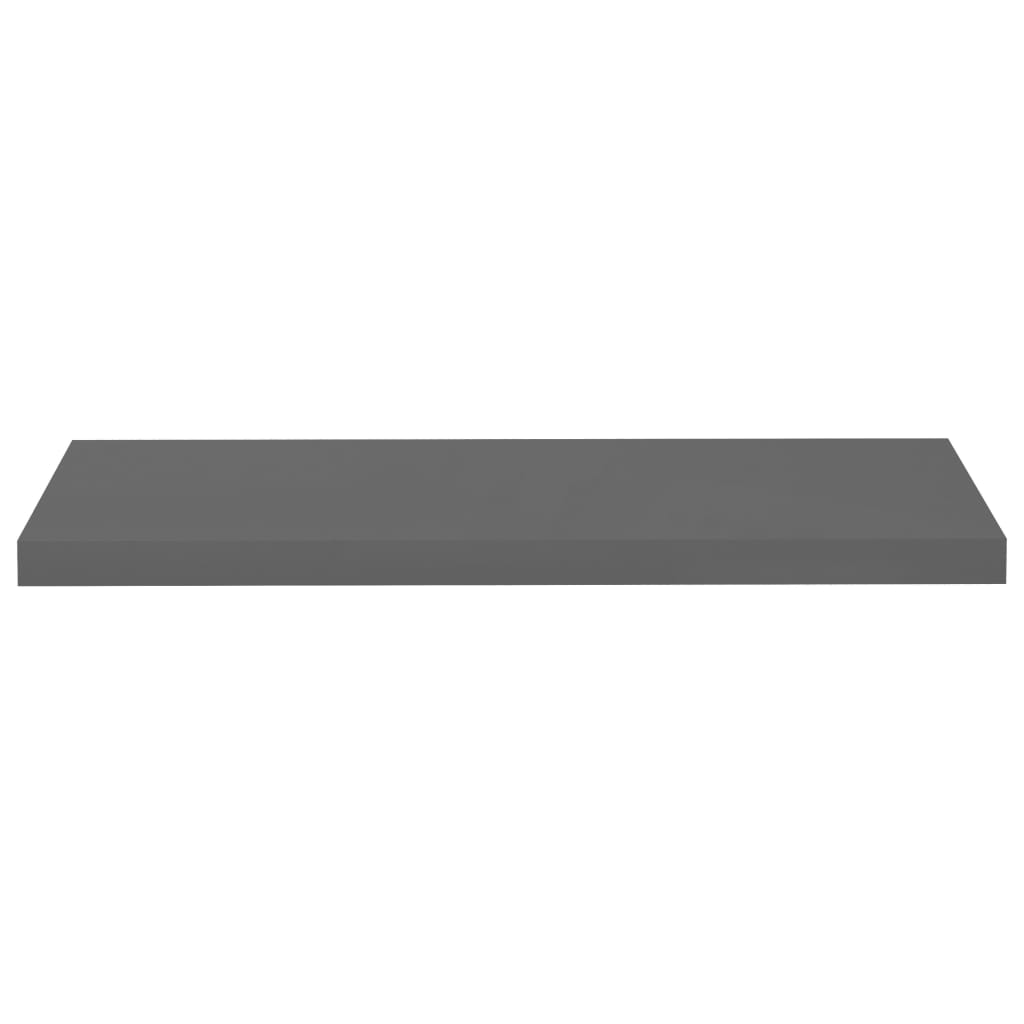 Floating shelves 4 pcs. High-gloss grey 80x23.5x3.8 cm MDF