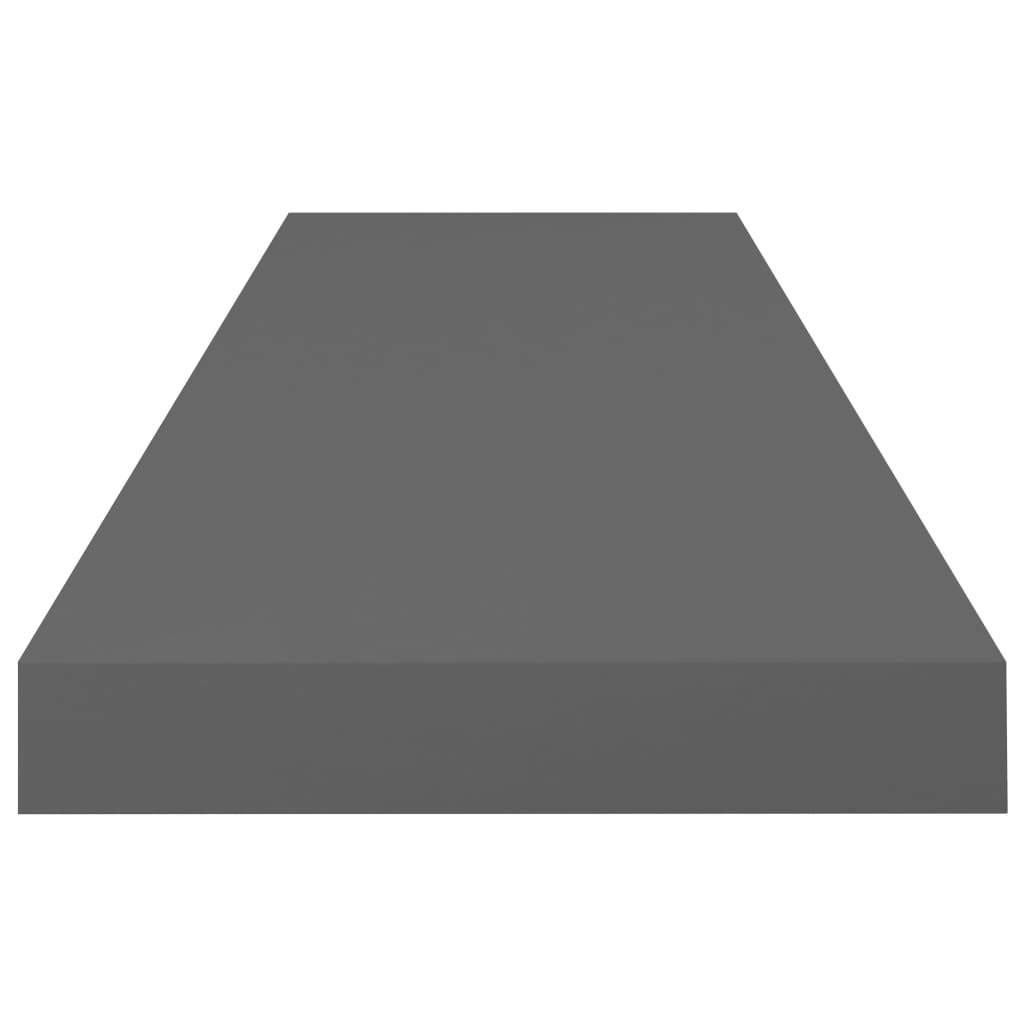 Floating shelves 4 pcs. High-gloss grey 80x23.5x3.8 cm MDF