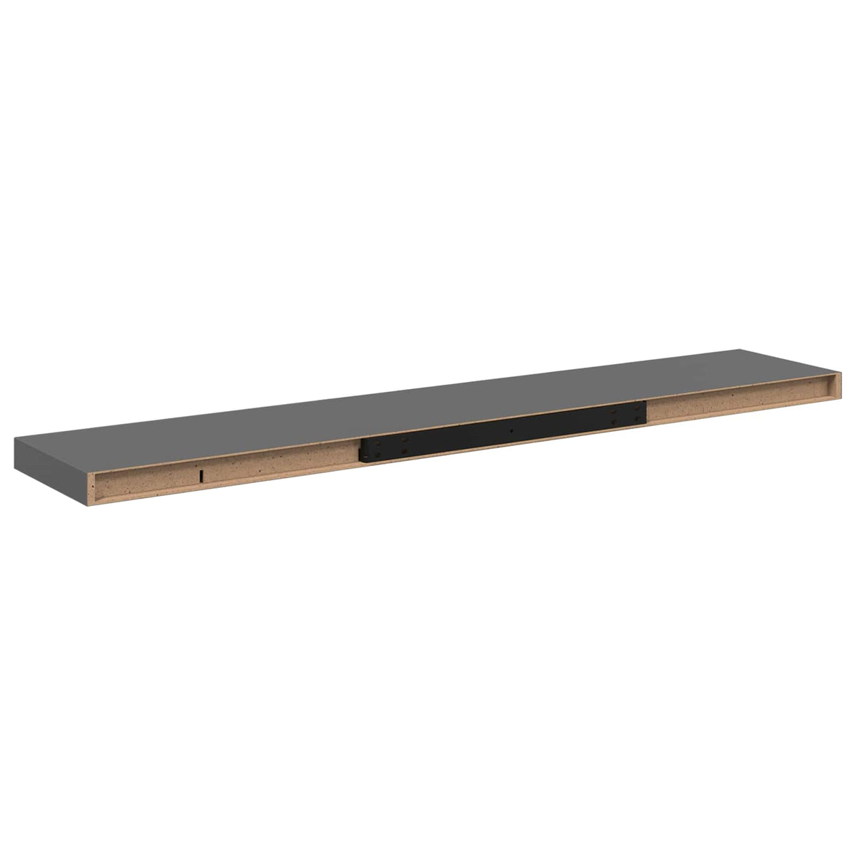 Schweberegal Hochglanz-Grau 120x23,5x3,8 cm MDF