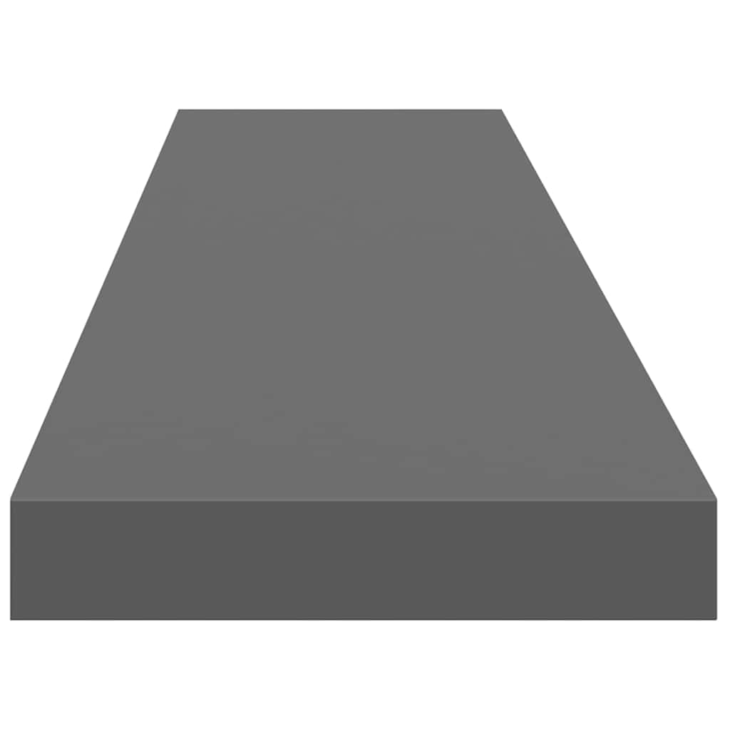 Schweberegale 2 Stk. Hochglanz-Grau 120x23,5x3,8 cm MDF