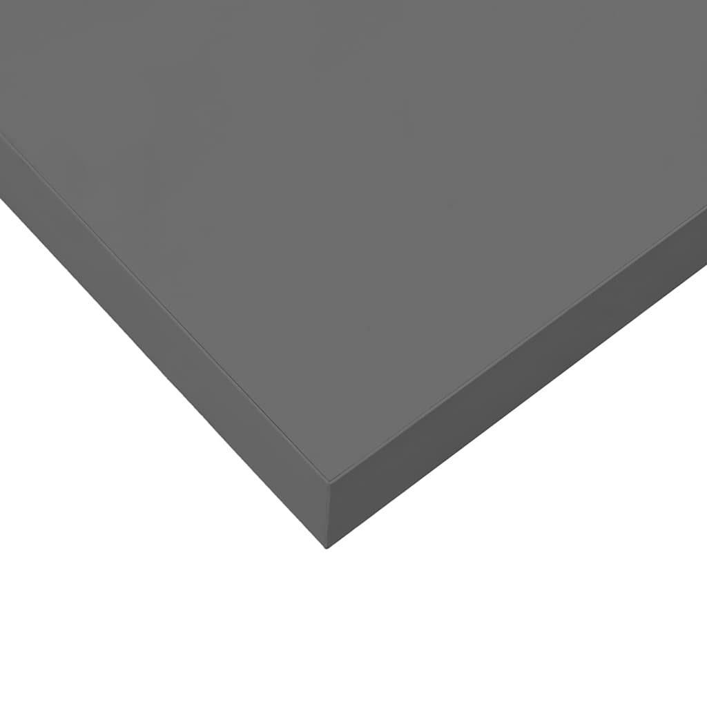 Schweberegale 4 Stk. Hochglanz-Grau 120x23,5x3,8 cm MDF