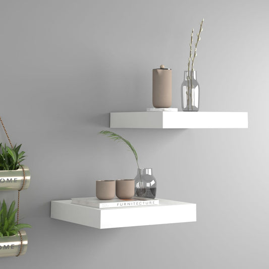 Étagères flottantes, lot de 2, blanc, 23 x 23,5 x 3,8 cm, MDF