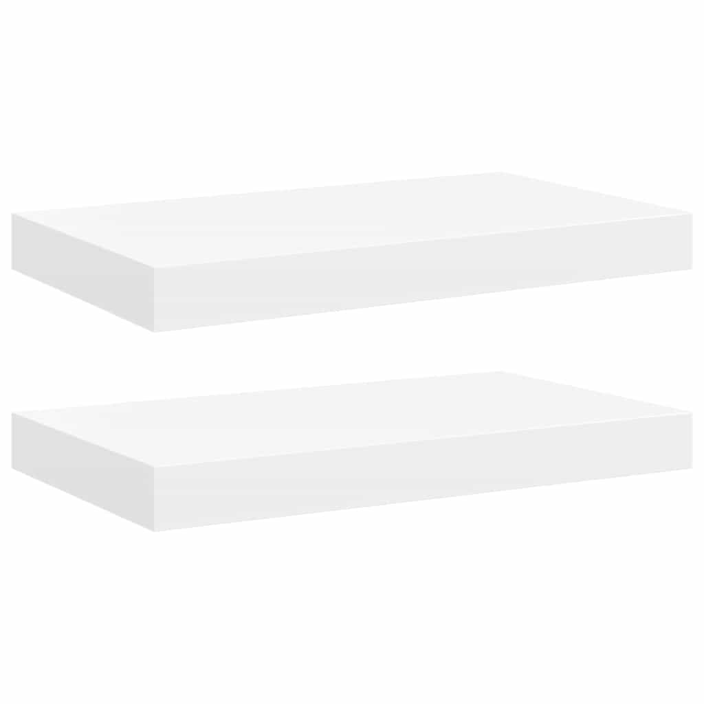 Schweberegale 2 Stk. Weiß 40x23x3,8 cm MDF