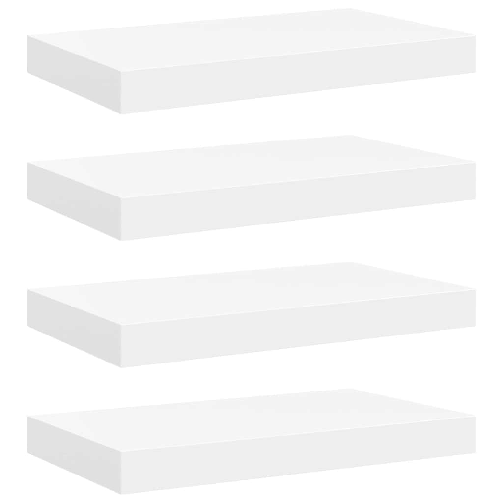 Schweberegale 4 Stk. Weiß 40x23,5x3,8 cm MDF