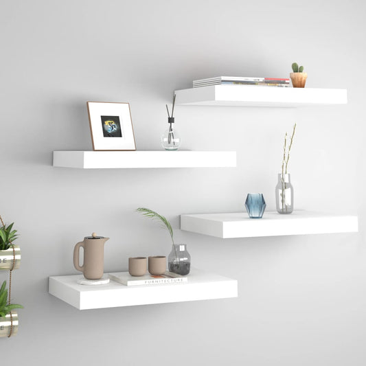 Étagères flottantes, lot de 4, blanc, 40 x 23 x 3,8 cm, MDF