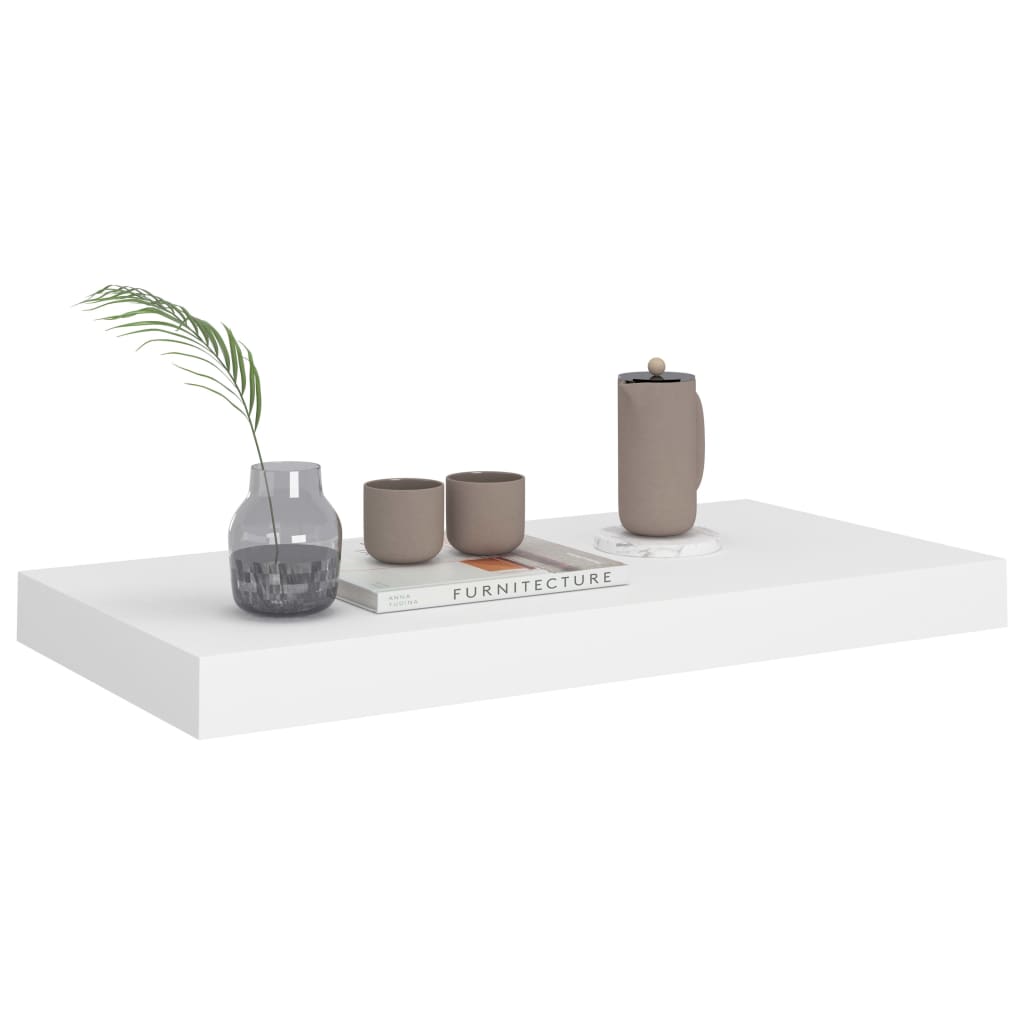 Étagères flottantes, lot de 2, blanches, 50 x 23 x 3,8 cm, MDF
