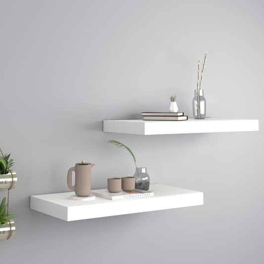 Étagères flottantes, lot de 2, blanches, 50 x 23 x 3,8 cm, MDF